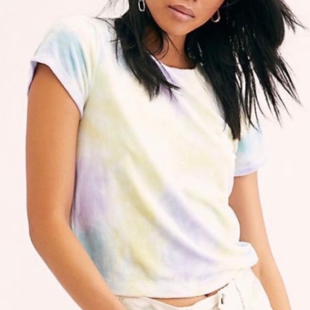 FREE PEOPLE Bright Eye Velvet tie dyed TShirt